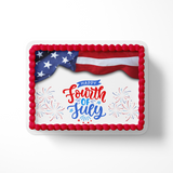 4th of July cake topper edible image, forth of July, 4th of July, cake topper, edible image, cupcake toppers