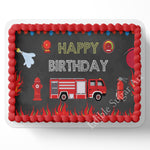 firetruck cake topper fireman cake topper firefighter cake topper edible image