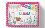 LLAMA BIRTHDAY CAKE TOPPER, LLAMA PARTY DECORATION, LLAMA CAKE TOPPER, LLAMA FIRST BIRTHDAY, SHEET CAKE TOPPER EDIBLE IMAGE