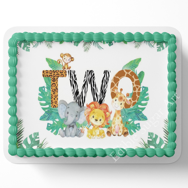 SAFARI Birthday Party Cake Topper 2nd Birthday Safari Jungle party