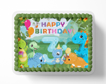 Dinosaur BIRTHDAY cake topper edible image