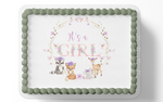 WOODLAND BABY SHOWER CAKE TOPPER EDIBLE IMAGE 