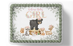 WOODLAND BABY SHOWER CAKE TOPPER EDIBLE IMAGE 
