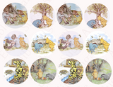 VINTAGE POOH BEAR CUPCAKE Toppers Baby Shower Cupcake toppers Pooh bear baby shower cake Vintage Pooh bear Cupcake toppers Edible Cupcake toppers