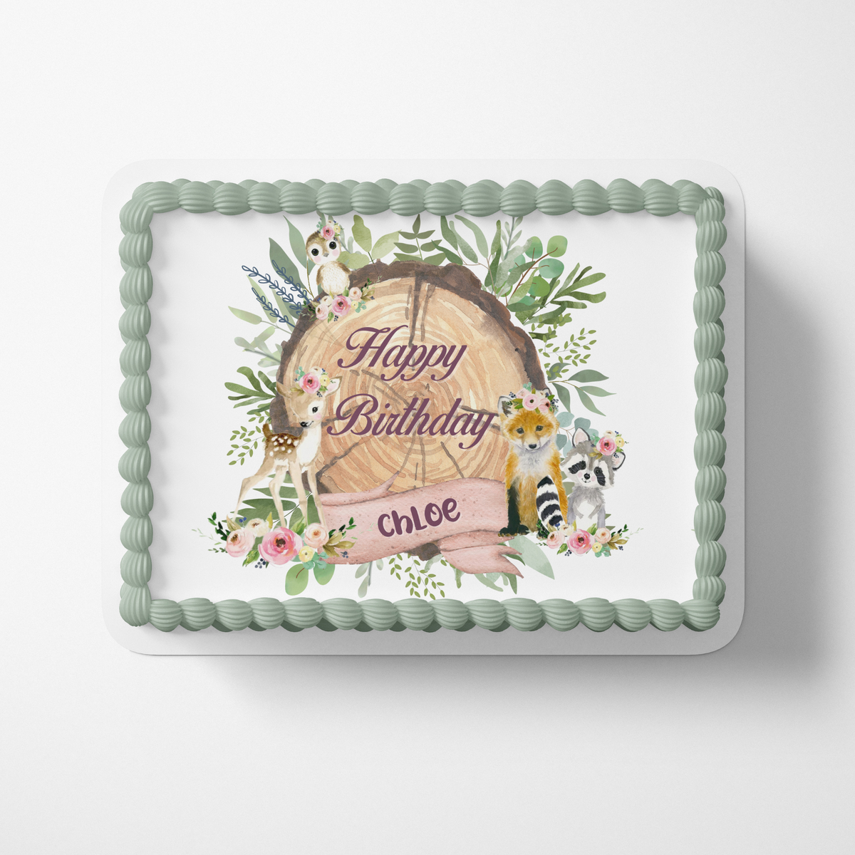Woodland Baby Shower Cake Topper for Girl – jellycakesshoppe
