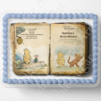 POOH BEAR BABY Shower Cake Topper Edible Image pooh bear book Vintage Pooh decoration Sheet cake Classic Pooh Bear topper Cupcake Topper