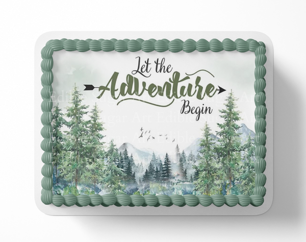Oh Boy cake topper, the greatest adventure is about to begin, adventure awaits baby shower, cake topper, edible image, edible sugar art