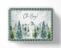 Oh Boy cake topper, the greatest adventure is about to begin, adventure awaits baby shower, cake topper, edible image, edible sugar art