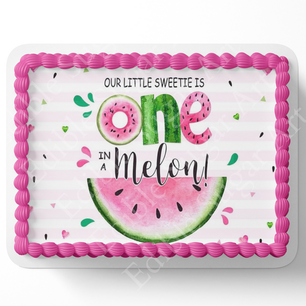 ONE IN A MELON FIRST BIRTHDAY, FIRST BIRTHDAY, WATERMELON THEME PARTY, WATER MELON CAKE TOPPER, WATERMELON FIRST BIRTHDAY
