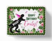 Dinosaur Birthday cake topper edible image