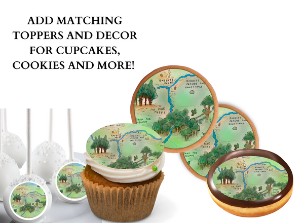 Copy of 100 Acre woods POOH BEAR CUPCAKE Toppers Baby Shower Cupcake toppers Pooh bear baby shower cake Vintage Pooh bear Cupcake toppers Edible Cupcake toppers