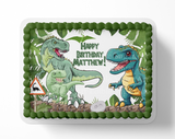 Dinosaur Birthday cake topper edible image