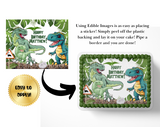 Dinosaur Birthday cake topper edible image