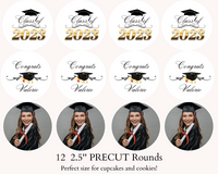 Graduation Cupcake Toppers Edible Image Graduation Dessert Toppers