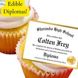 Graduation Cupcake Toppers Edible Image Graduation Dessert Toppers