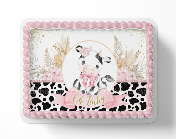 It's A girl Cow Cake Topper