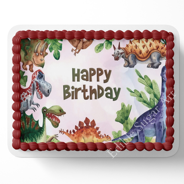 DINOSAUR Birthday Cake Topper Edible Image Dinosaur Topper