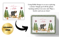 WOODLAND BABY SHOWER CAKE TOPPER EDIBLE IMAGE 