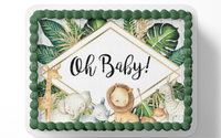 Safari Baby Shower Cake Topper Edible Image Jungle Baby Shower Safari Party Decorations 