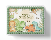 Dinosaur Birthday cake topper edible image