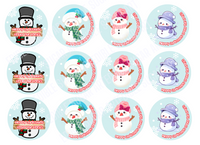 Snowman Cupcake Toppers Christmas Cake Topper Snowman cupcake topper Holiday cake topper Holiday cupcake topper