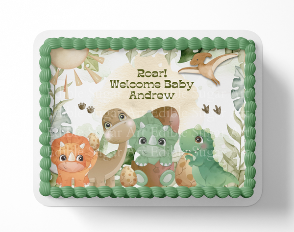 dinosaur baby shower cake topper