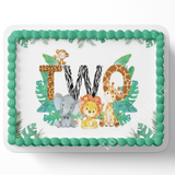 Two Wild Safari Birthday Cake Topper, Safari birthday, Two Wild Cake Topper, Edible Image