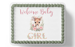 WOODLAND BABY SHOWER CAKE TOPPER EDIBLE IMAGE 