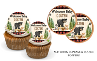 WOODLAND BABY SHOWER CAKE TOPPER, WOODLAND CAKE TOPPER,  WOODLAND DECORATIONS, WOODLAND PARTY, EDIBLE IMAGE, EDIBLE PICTURE