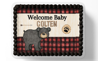 WOODLAND BABY SHOWER CAKE TOPPER, WOODLAND CAKE TOPPER,  WOODLAND DECORATIONS, WOODLAND PARTY, EDIBLE IMAGE, EDIBLE PICTURE