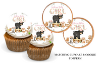 WOODLAND BABY SHOWER CAKE TOPPER EDIBLE IMAGE 