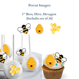 Edible Bees, honey comb and honey pot