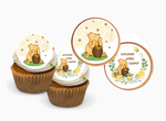 POOH BEAR CUPCAKE Toppers Baby Shower Cupcake toppers Pooh bear baby shower cake Vintage Pooh bear Cupcake toppers Edible Cupcake toppers