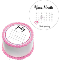 Calendar Cake Topper, Custom Birthday Cake Topper, Custom Calendar Cake Topper, Edible Cake Topper, Birthday Cake Topper