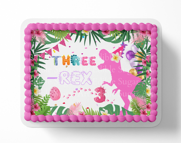 Dinosaur BIRTHDAY cake topper edible image