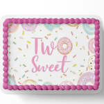 TWO SWEET Birthday Cake Topper, TWO SWEET birthday, DONUT Cake Topper, Edible Image