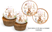 WOODLAND BABY SHOWER CAKE TOPPER EDIBLE IMAGE 