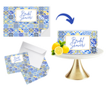 Bridal Shower, Lemon Tile, Mediterranean Tiles, Blue and White Tile Edible Paper, Italy, Italian Blue Tile, Icing Image, Italian, Greek, Moroccan Tiles (Copy) (Copy) (Copy) (Copy) (Copy) (Copy)