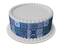 Mediterranean Tiles, Blue and White Tile Edible Paper, Italy, Italian Blue Tile, Icing Image, Italian, Greek, Moroccan Tiles (Copy) (Copy)