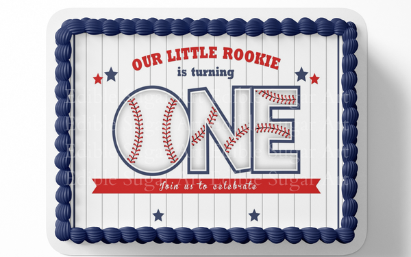 Baseball FIRST BIRTHDAY CAKE TOPPER