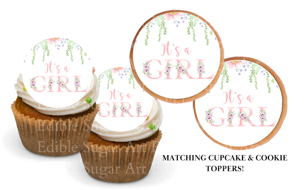 It's A Girl Girl Cupcake Toppers