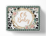 Oh Baby Cow Print Cake Topper