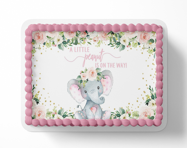 Elephant Baby Shower&nbsp;Sheet Cake Topper Edible Image&nbsp;