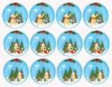 CHRISTMAS POOH BEAR CUPCAKE Toppers Baby Shower Cupcake toppers Pooh bear baby shower cake Vintage Pooh bear Cupcake toppers Edible Cupcake toppers