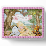 Pooh Bear Baby SHower CAke Topper, Pooh Bear Cake Topper, Sheet Cake decorations