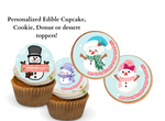 Snowman Cupcake Toppers Christmas Cake Topper Snowman cupcake topper Holiday cake topper Holiday cupcake topper