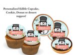 Christmas Cupcake Toppers Christmas Cake Topper Snowman cupcake topper Holiday cake topper Holiday cupcake topper