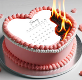 Burn Away Cake, Burn Away Gender reveal, Burn Away Birthday Cake, Calendar Cake Topper, Custom Birthday Cake Topper, Custom Calendar Cake Topper, Edible Cake Topper, Birthday Cake Topper (Copy)