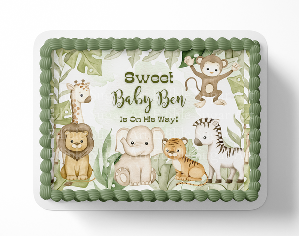 A sweet baby boy safari baby shower