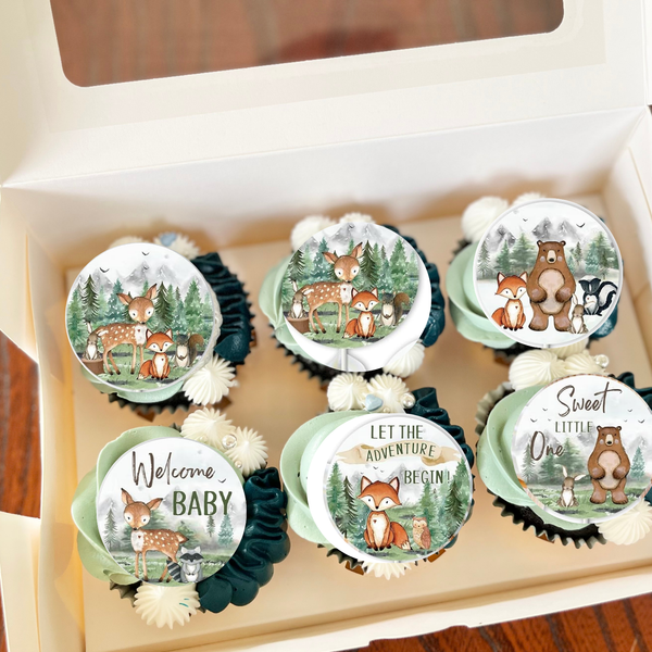 Woodland Baby Shower Cupcake Toppers